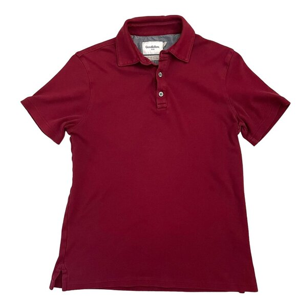 Mens Burgundy Red Polo Shirt Size Small Cotton by Goodfellow and Co - Picture 5 of 6